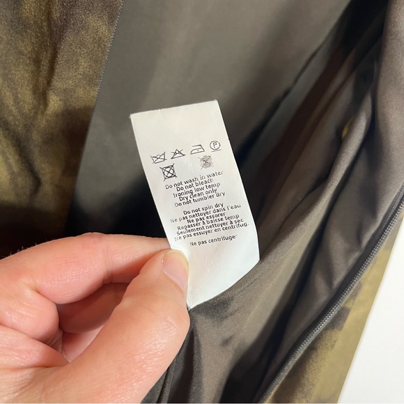 Michael Kors Collection Sheath Dress Size 10 Midi Length Sleeveless Olive Italy - Picture 12 of 12